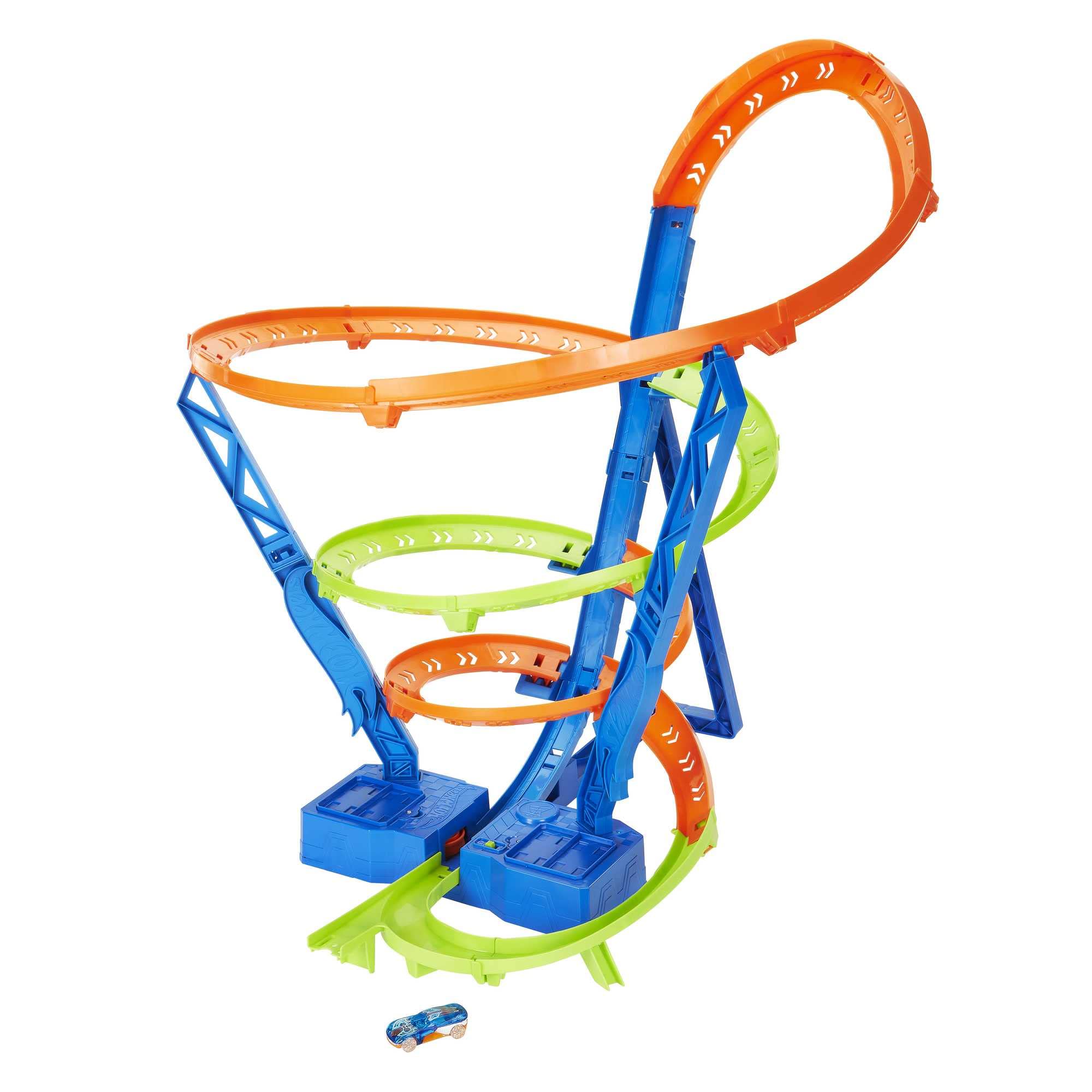 Hot Wheels Zestaw Wyścigowe Tornado, wysoki tor z napędem